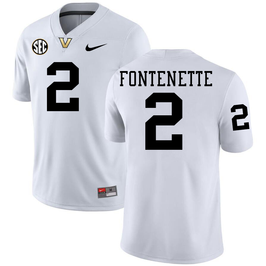 Randon Fontenette Jersey,Vanderbilt Commodores #2 Randon Fontenette Football Jersey,Uniforms-White